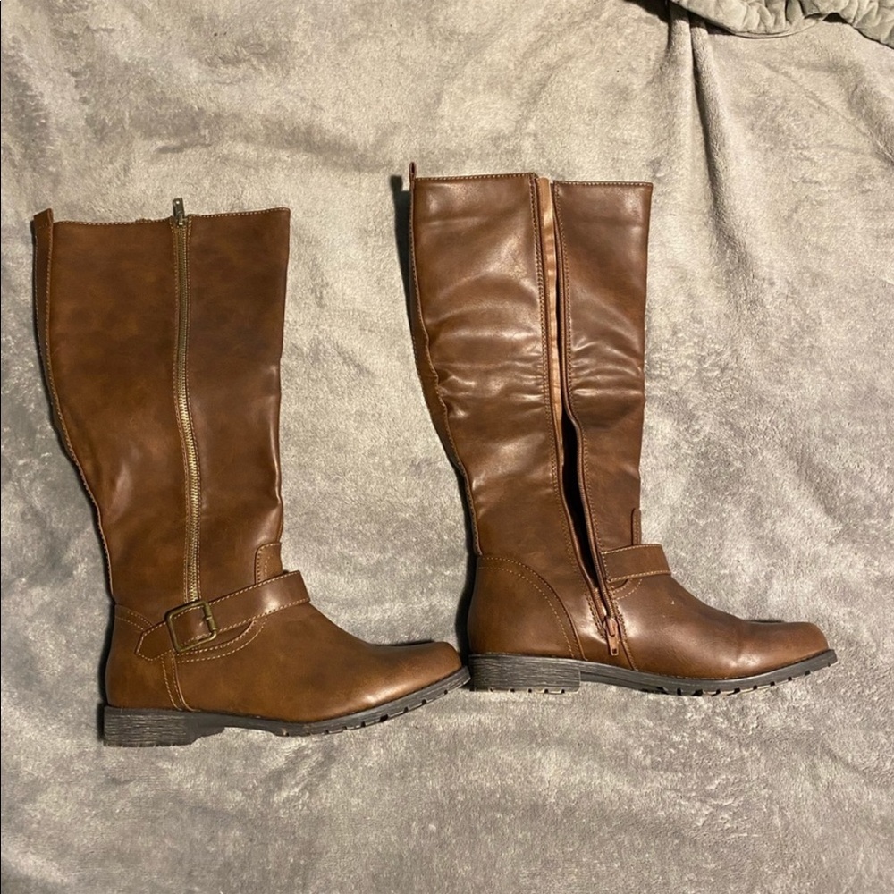 Just Fab Knee High Wide Calf Boots